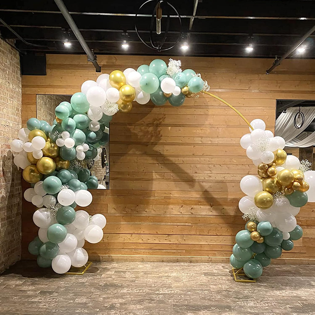 9.2 FT Large Circle Balloon Arch Stand Gold Metal Round Arch Backdrop Stand for Wedding Ceremony Birthday Party