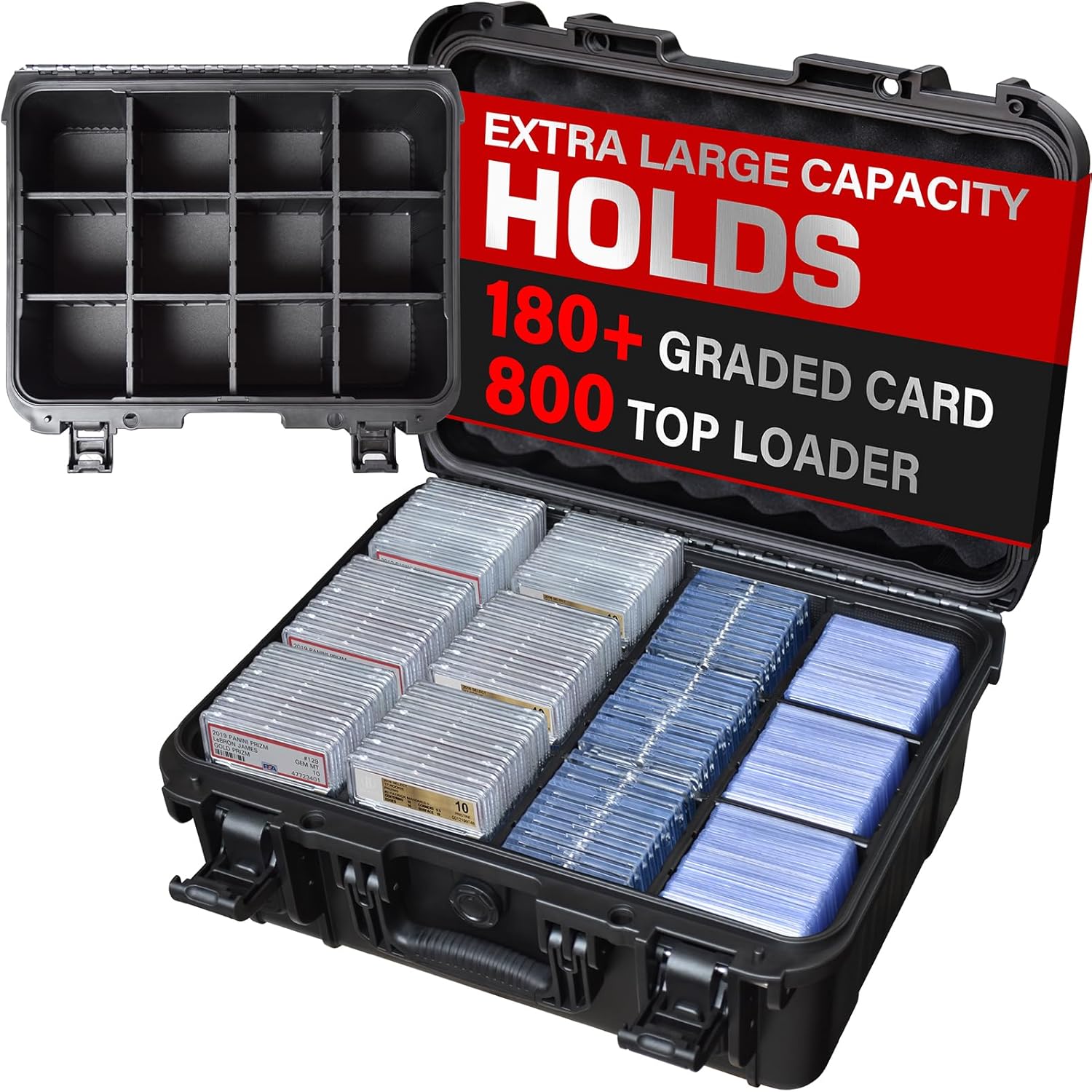 Graded Card Case Storage Box, Extra Large Trading Card Box, PSA Slab Case | Waterproof Trading Card Storage Box with