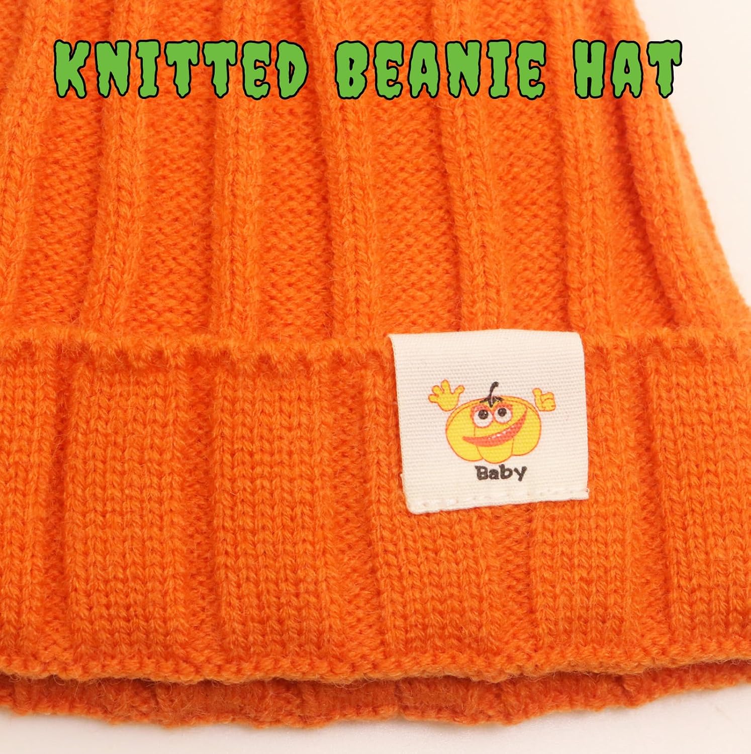 Pumpkin Hat Baby - Halloween Beanie Pumpkin Costume, Winter Knitted Beanie Hats for Infant, Kids, Toddler & Newborn