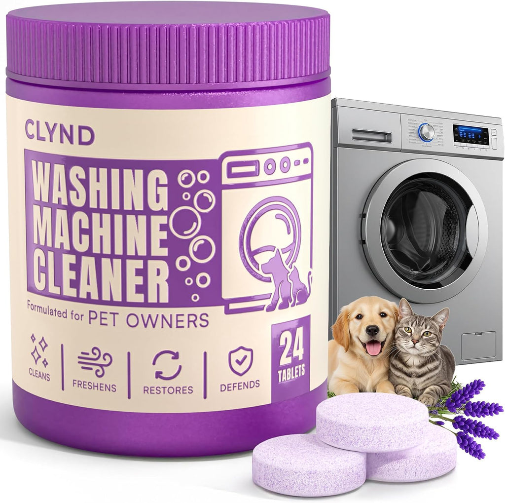 Washing Machine Cleaner Tablets for Pet Owners, 24 Pack for Pet Grime