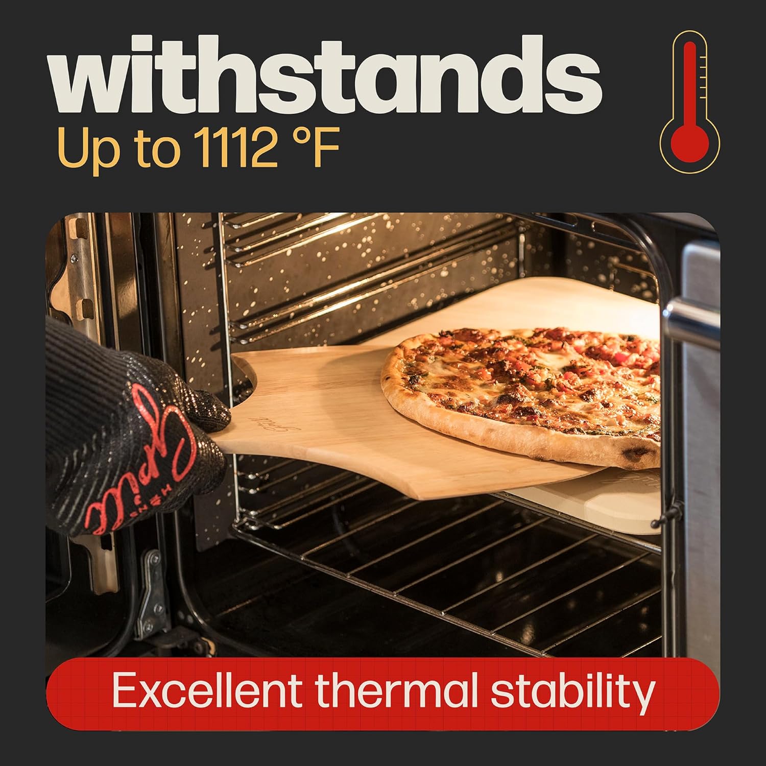 Rectangular Pizza Stone, 15 x 12 Inch Cordierite Stone with Peel