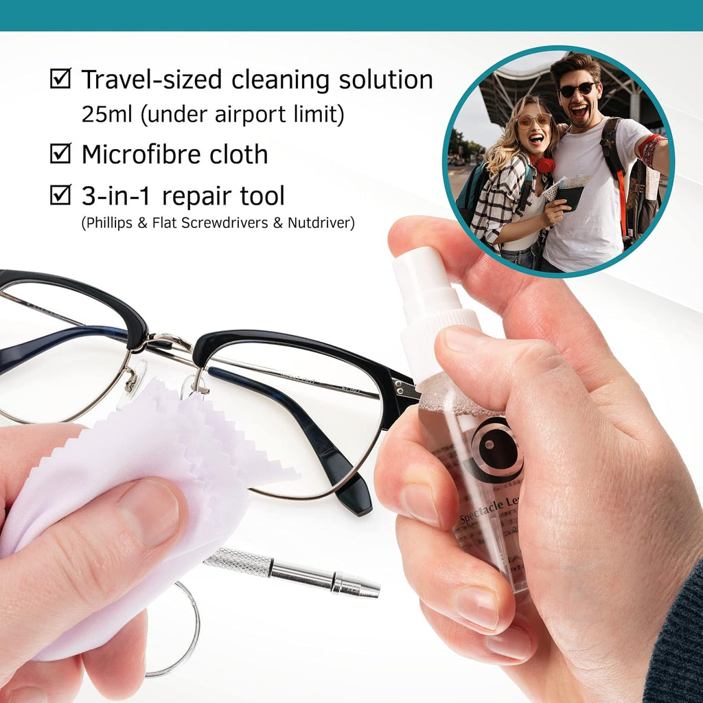 Eyeglass Cleaner | 25ml Lens Cleaner Spray with Wipes