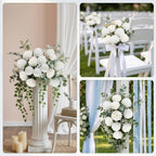 16 Bundles Peonies Artificial Flowers Bulk - White