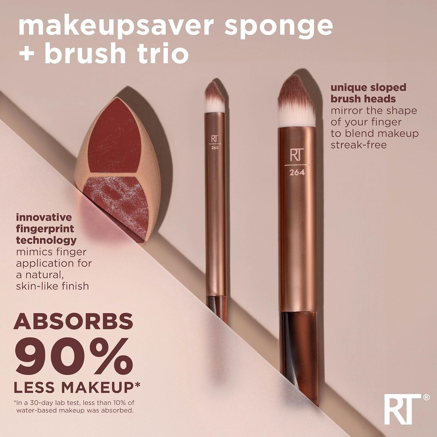 Makeupsaver Blending Sponge + Makeup Brushes Trio | Less makeup waste with a makeup sponge and makeup brush set