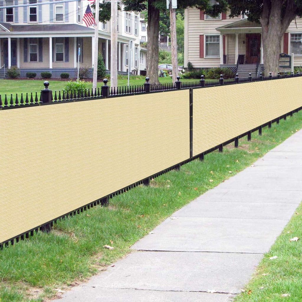 6 ft x 50 ft Privacy Screen Fence Heavy Duty Fence Cover Sand