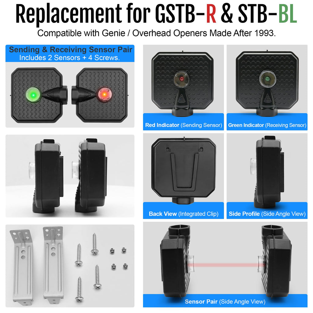 Garage Door Sensor Replacement with Bracket,Replacement for Genie/Overhead
