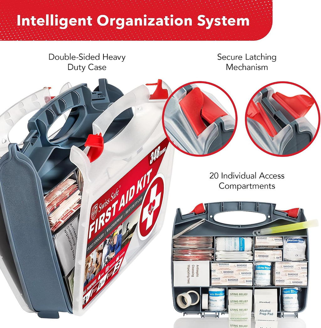 2-in-1 First Aid Kit for Car, Travel & Home, Businesses - Bonus Mini Kit for Medical Emergency Aid, Survival, Camping