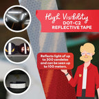 Reflective Tape, Red and White, 2 Inches by 5 Yards - High Intensity - DOT-C2 Safety Tape Waterproof Conspicuity