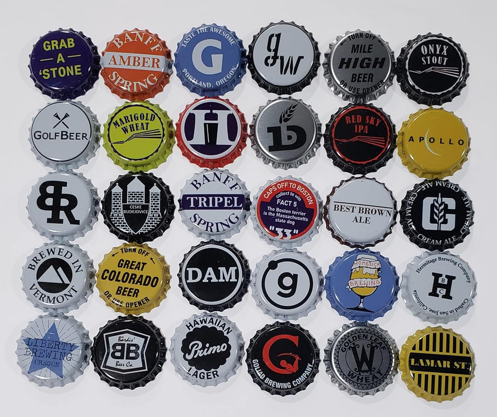 500 Craft Beer Bottle Caps, No Dents, Huge Variety of Assorted Crown Caps