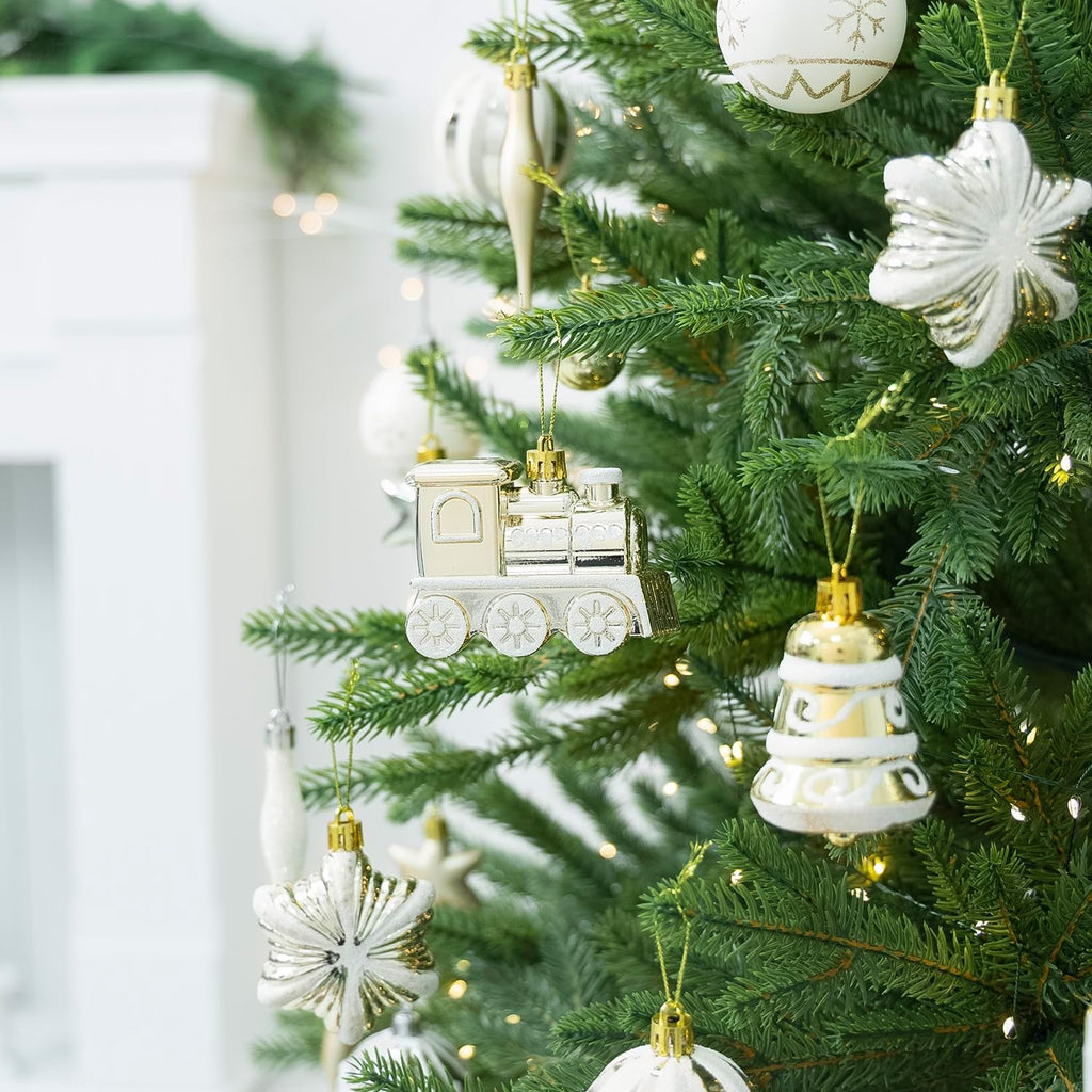 Christmas Ball Ornaments Set, 47ct 2.36 Inch Champagne Gold Assorted Xmas Tree Ball Ornaments, Shatterproof Christmas