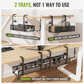 [Upgraded] 2 Pack Cable Management Under Desk Tray, Xpatee 27.6" No Drill Open Slots Cable Management Tray, Cord Wire