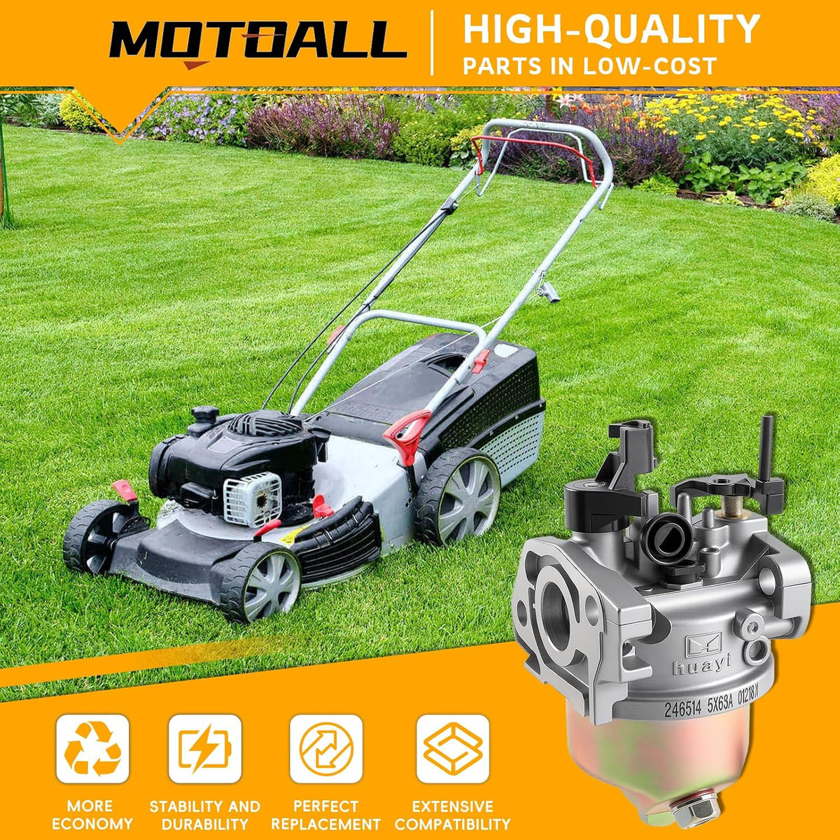 MOTOALL Carburetor Huayi with Gasket For Cub Cadet Troy Bilt, MTD 951-14423