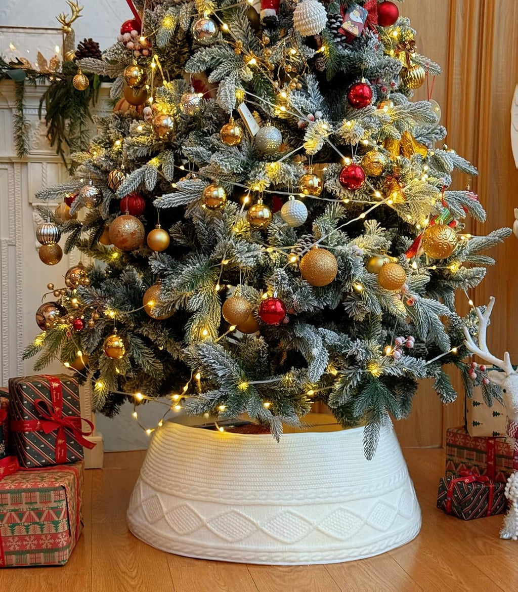 Christmas Tree Collar, 29 inch Knit Xmas Tree Collar, Christmas Tree Collars for Atificial Trees, Tree Stand Base