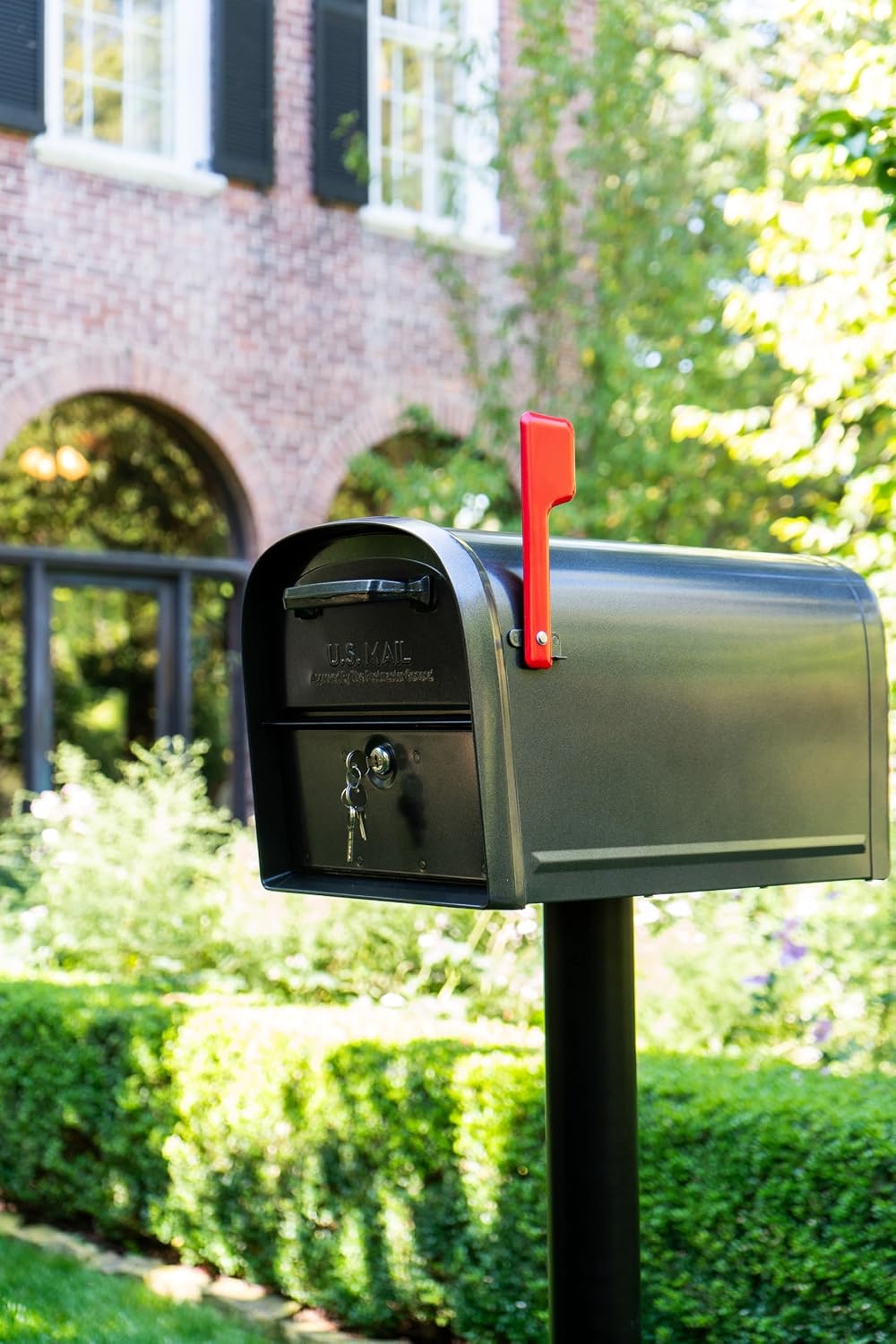 6300P-10 Locking Parcel Mailbox, X-Large, Pewter | Galvanized steel build with a secure steel cam lock, dual access