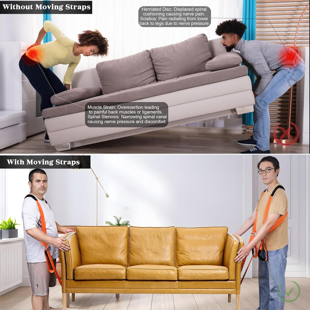 Moving Straps 2-Person Lifting Straps for Moving Item up to 800 lbs