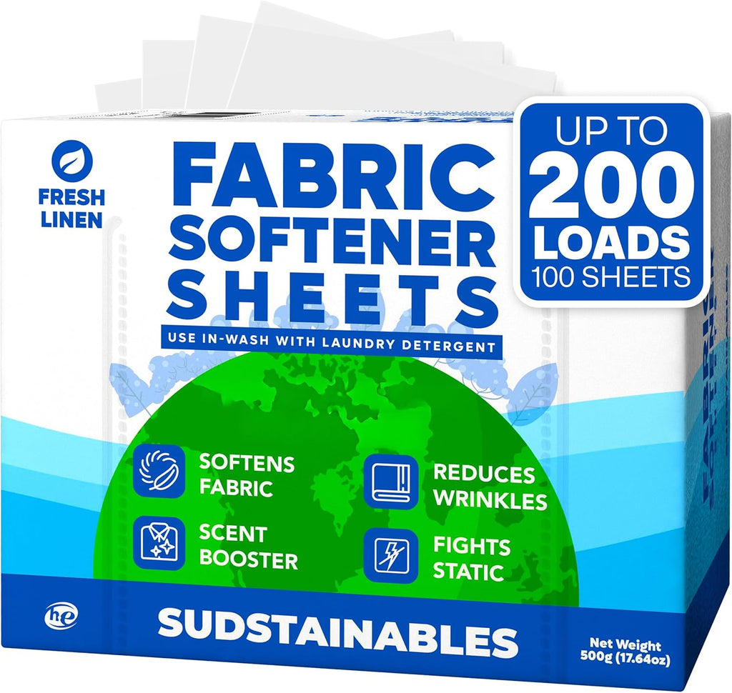 Fabric Softener Sheets for Washer, Fresh Linen, 200 Loads