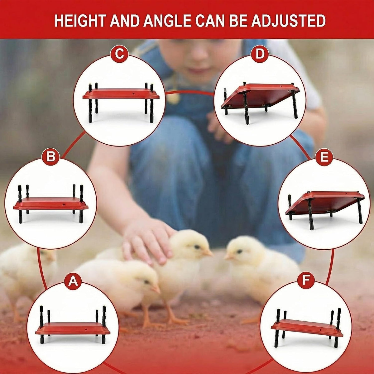 10"x10" Chick Brooder Heating Plate, Fire-Safe Adjustable Poultry Heater for Chicks & Ducklings