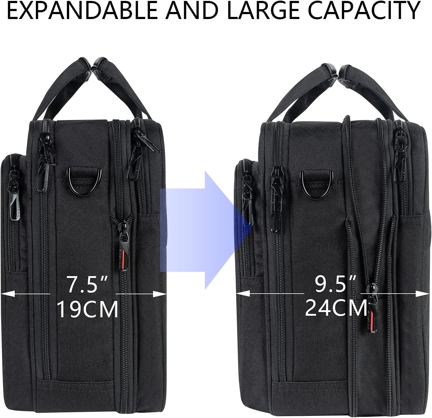 Laptop Briefcase Premium Laptop Case Fits Up to 17.3 Inch Business Shoulder Bag Laptop Expandable Water-Repellent