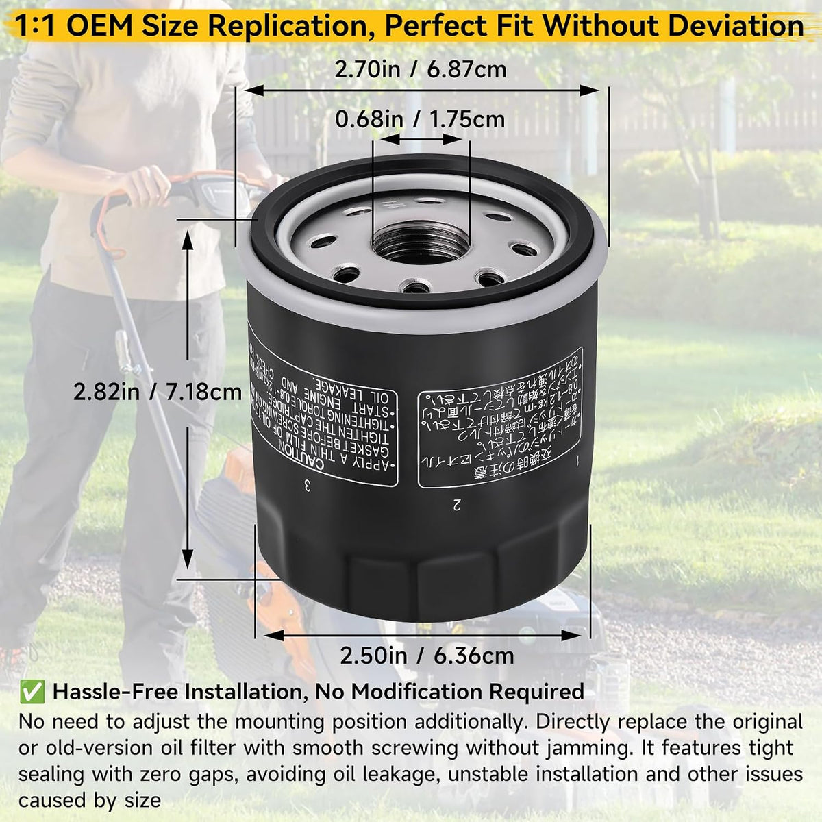 ANWTOTU 49065-0724 Oil Filter 49065-7010 AM107423 for kawasaki(2)