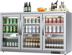 3-Glass Door Back Bar Cooler, 11.48 Cu.Ft Under Counter/Freestanding