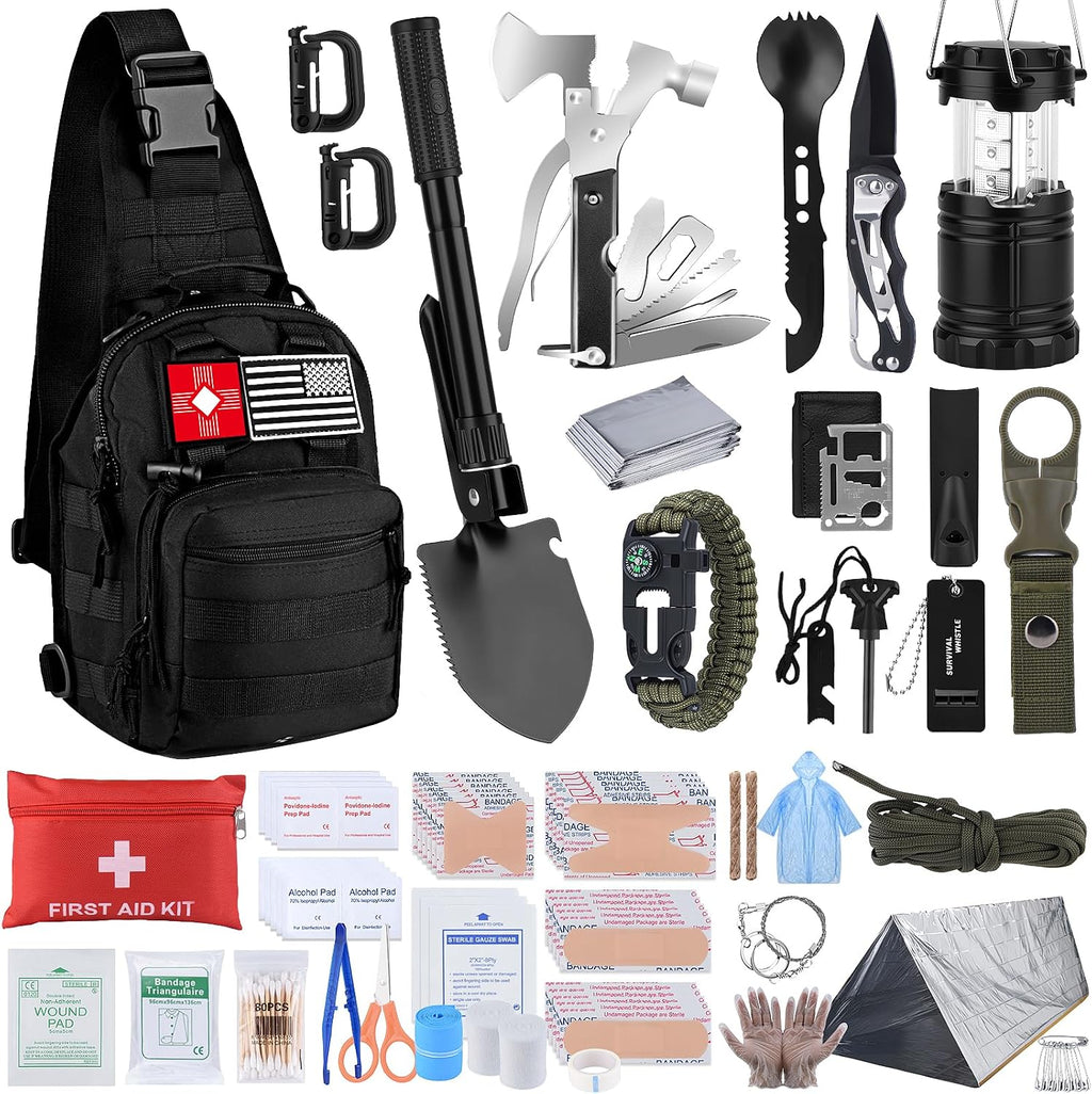 Survival Kit, Gifts for Fathers Day Men, Women, 251pcs Emergency Survival Gear and Supplies Equipment, First Aid Kit