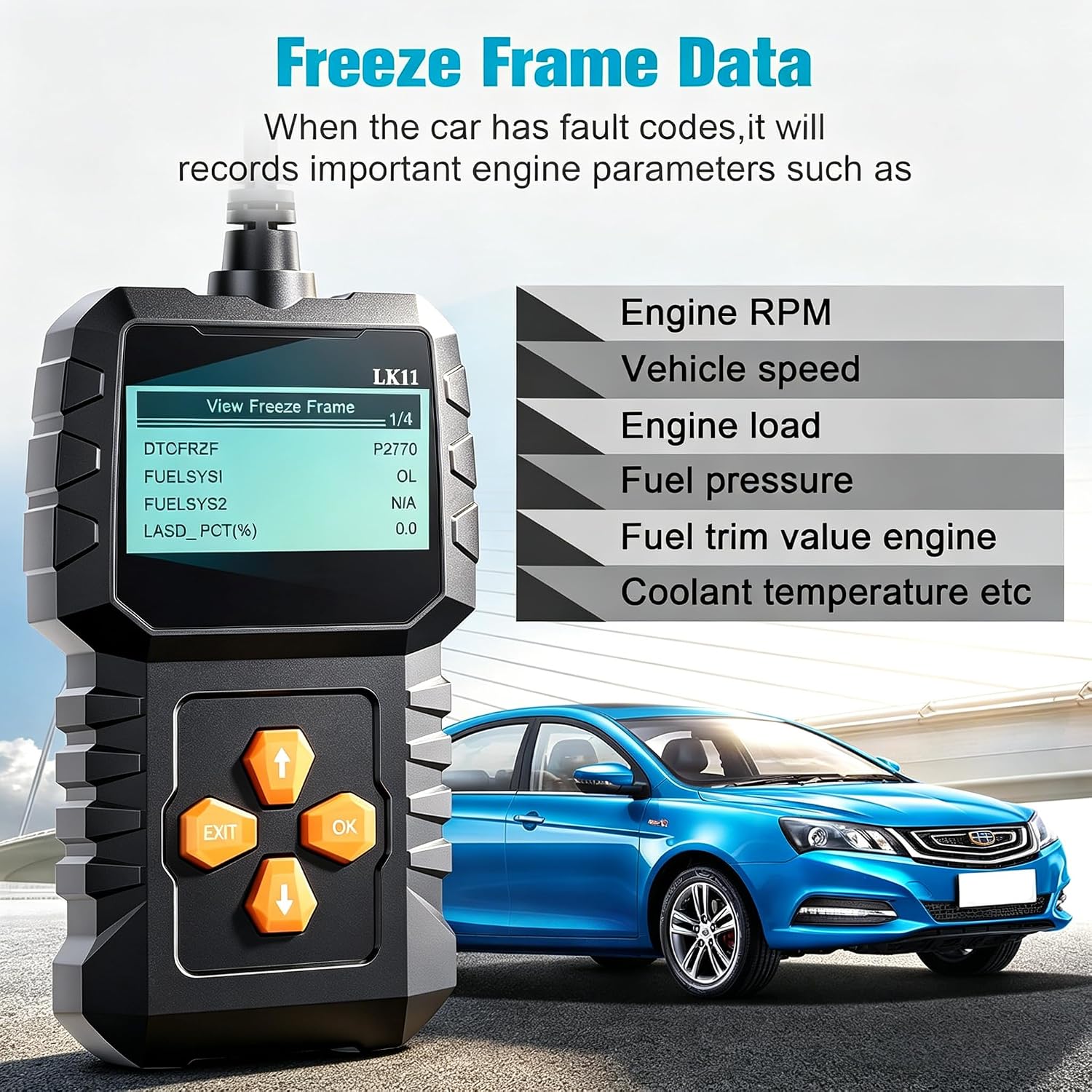 OBD2 Scanner Ease Setup Plug-Play: Clear Reset Engine Error Code | Professional Code Reader Diagnostic Scan Tools