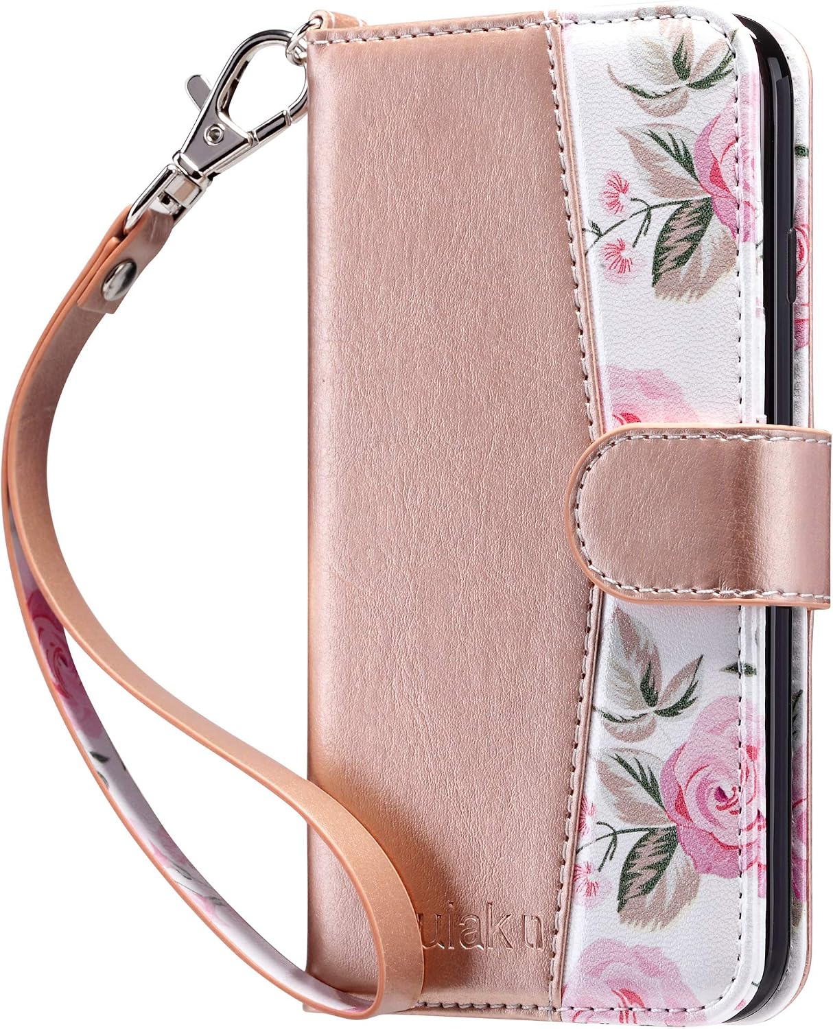 for iPhone SE 3(2022)/SE(2020)/8/7 Wallet Case with Card Holder, Premium Floral PU Leather Flip Case with Kickstand