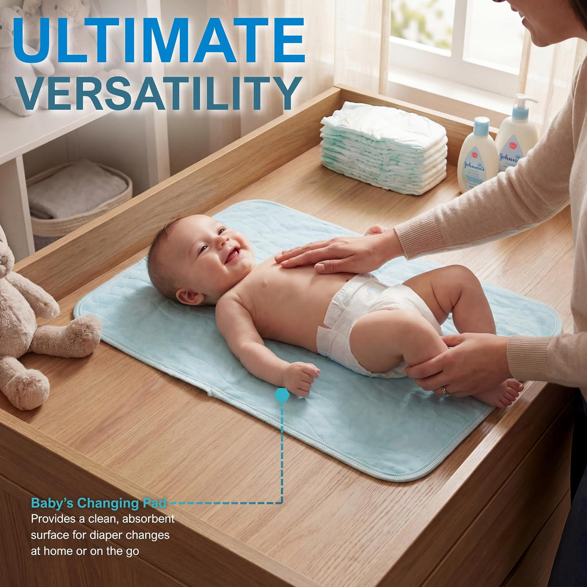 Reusable Washable Underpads 18x24 in,Waterproof,Absorbent,5-Pack