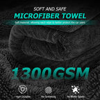 2-Pack 1300GSM Microfiber Car Drying Towel, Ultra-Large & Lint-Free
