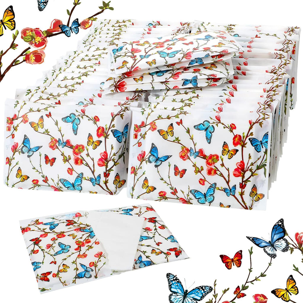 50 Pack Travel Tissue Packets Facial Paper Napkins, Butterfly