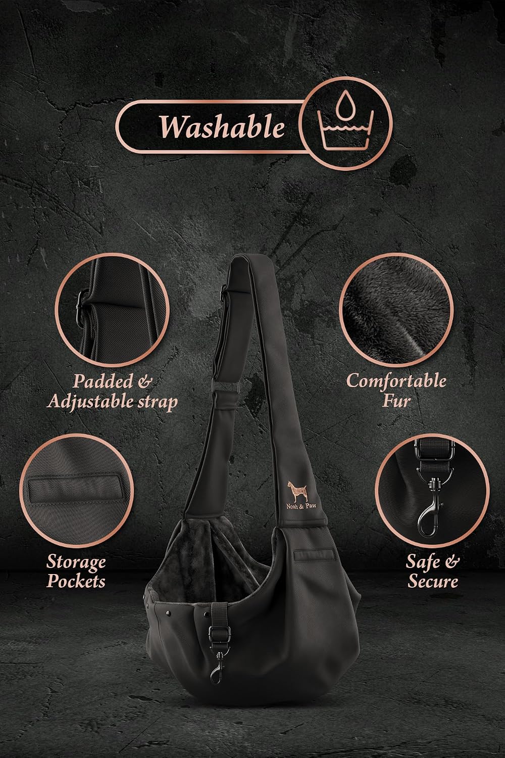Dog Sling Carrier for Small Dogs 5-18lb, Dog Sling for Small Dogs and Cats, Dog Carrier with Adjustable Padded Strap
