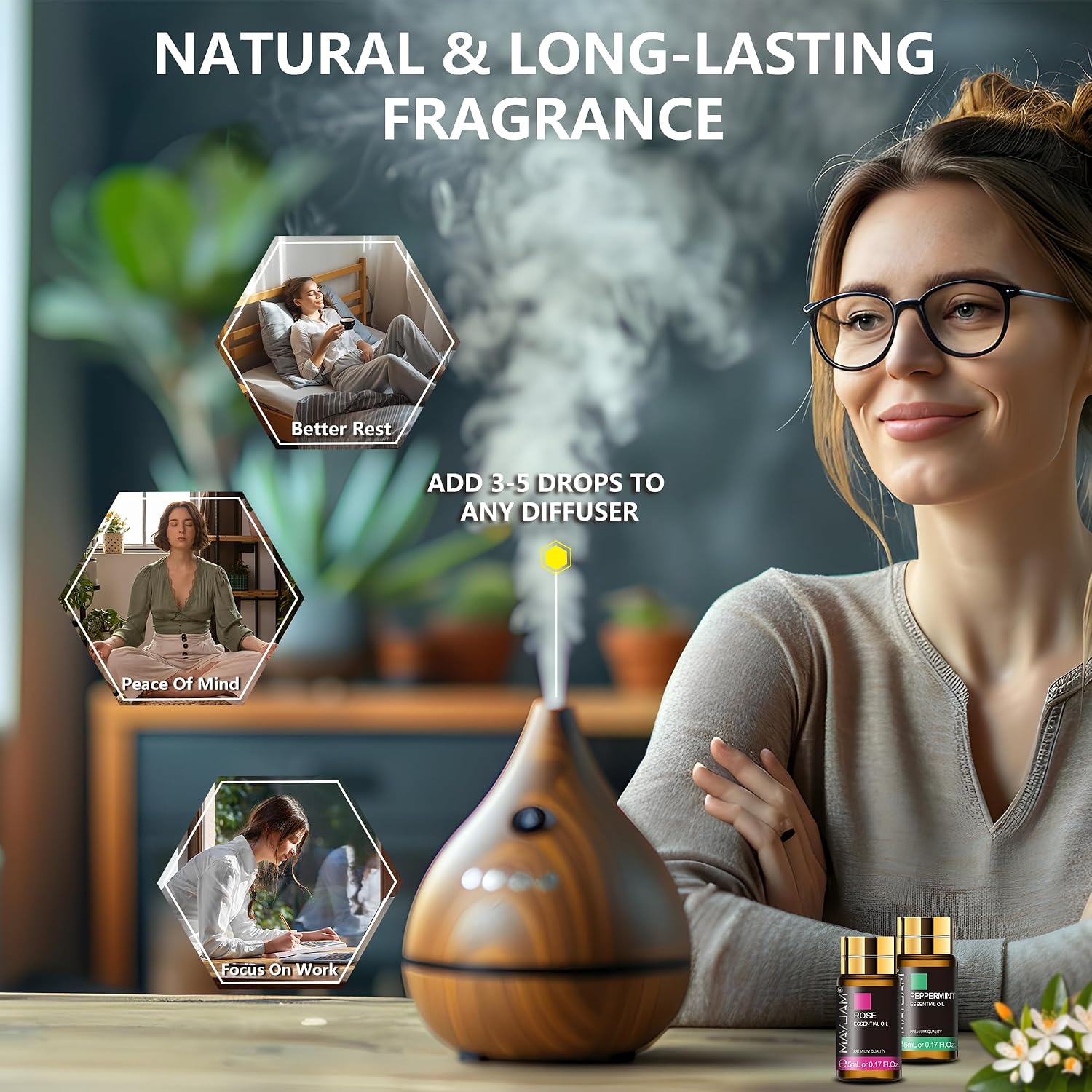 Tea Tree 20 Pcs Pure Essential Oil Gift Set, for Diffuser, Humidifiers, Skin Care, Massage, Fragrance Oil Scent for