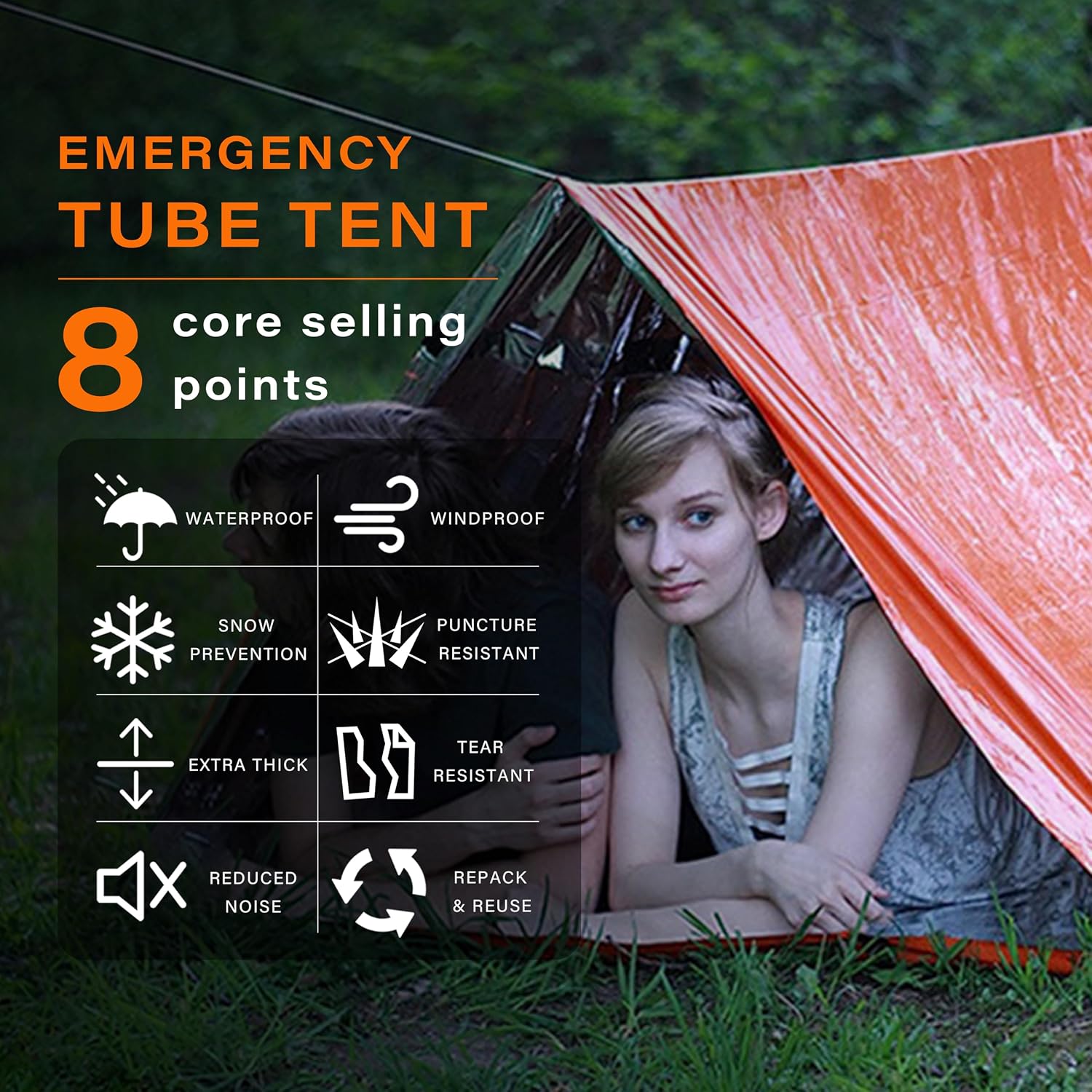 Emergency Survival Tent Shelter, 1 or 2 Person Emergency Tent with Emergency Whistle Emergency Shelter,Life Tube Tent