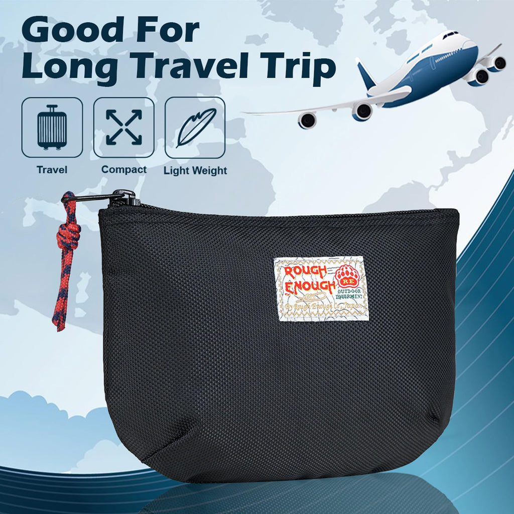 Rough Enough Small Tech Storage Pouch EDC Travel Cable Organizer, Black