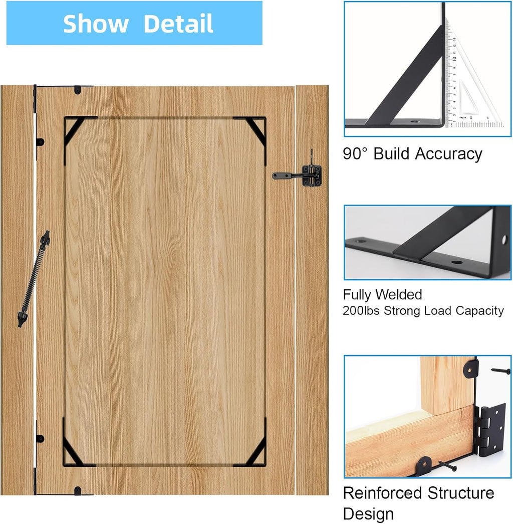 Fence Gate Kit Gate Hardware, 2 Set Anti Sag Gate Kit Gate Frame Cornor Brackets Kit with Self Closing Gate Springs
