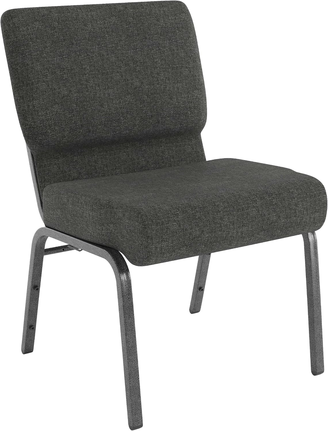 4 Pack HERCULES Series 21''W Church Chair in Dark Gray Fabric - Silver Vein Frame