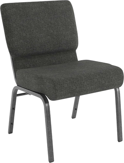 4 Pack HERCULES Series 21''W Church Chair in Dark Gray Fabric - Silver Vein Frame