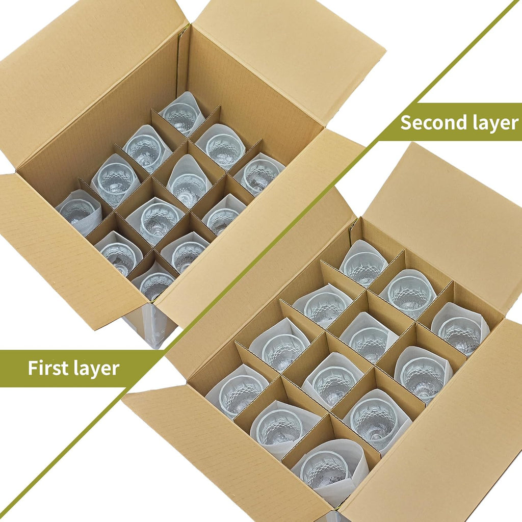 3 Sets of 72-Grid Cups & Mugs Packing/Moving Boxes with 2-Tier Divider Kits