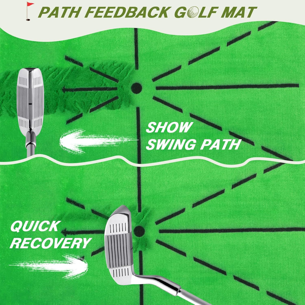 Golf Net: 10x7ft Golf Practice Net and Mat for Swing Path Feedback, Home Indoor and Outdoor Backyard Driving