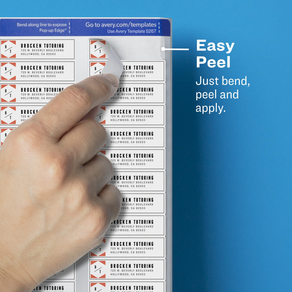 Matte Clear Return Address Labels, Sure Feed Technology, Laser, 1/2" x 1-3/4", 2,000 Labels, 5 Packs (5667)