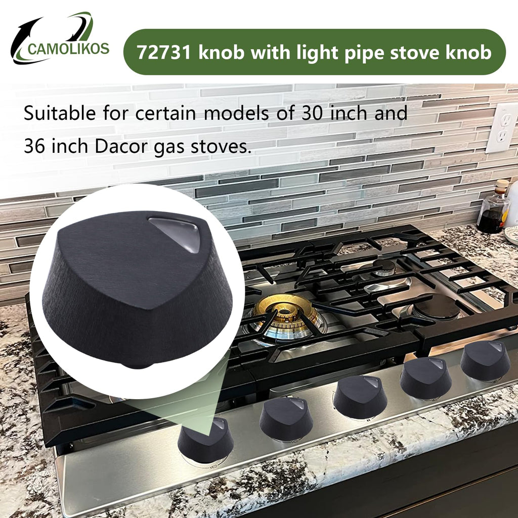 2PCS dacor Stove top knobs 72731 Knobs with Light Piping Cooktop Knob Replace for Gas Cooktop Stovetop Compatible with Dacor