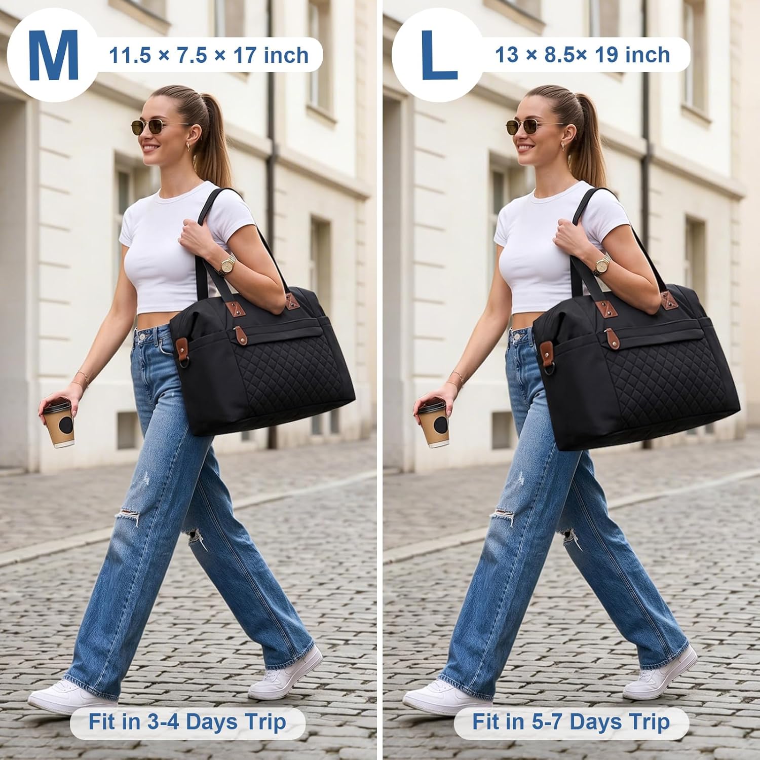 Travel Duffle Bag, Waterproof Weekender Overnight Hospital Bags for Women Men with Toiletry Bag Lightweight Carry on