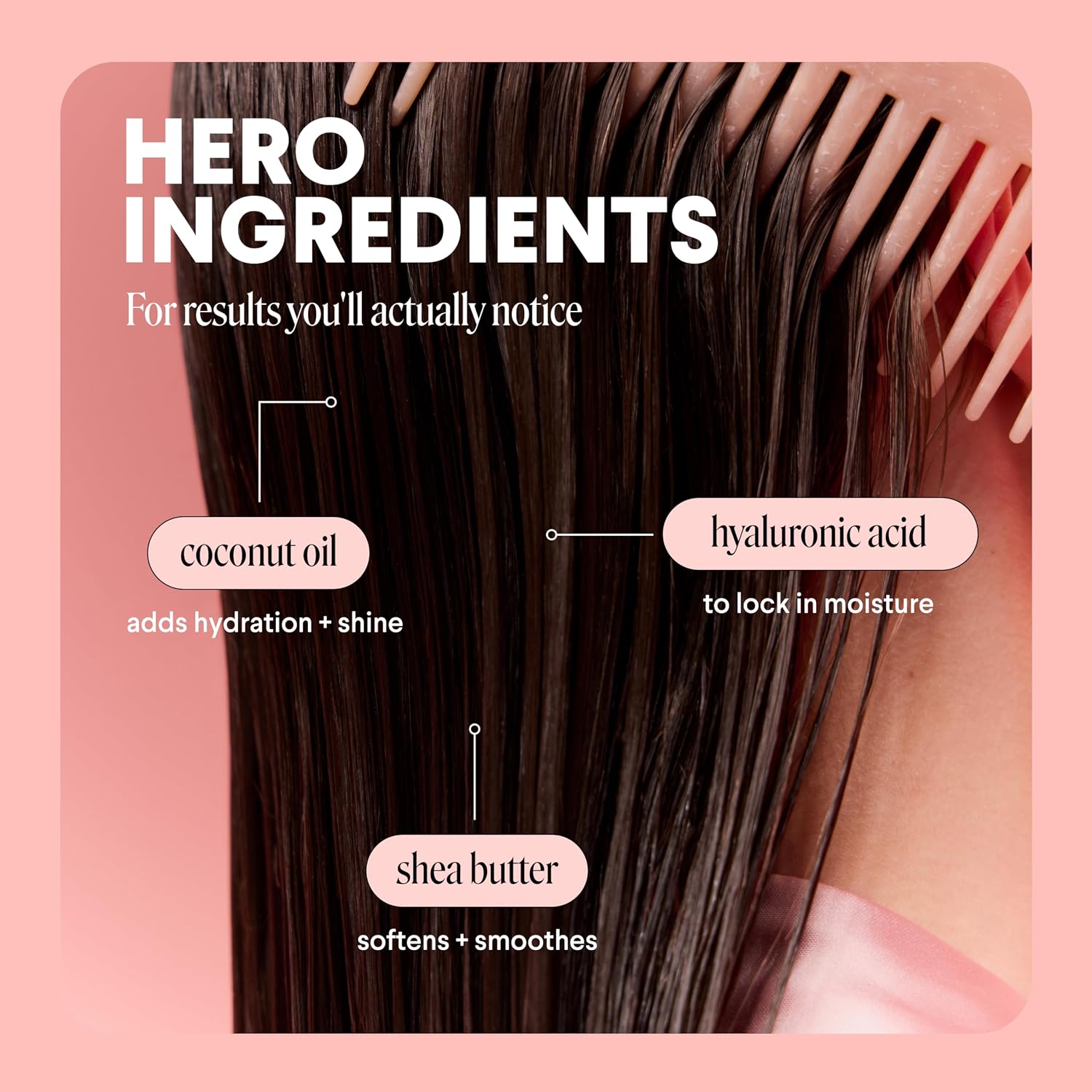 Moisture Shampoo + Conditioner Set for Dry, Coarse, Stressed, Frizzy Hair, Made with Coconut Oil, Rice Protein, Shea