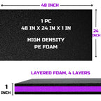 Tool Box Foam Organizer 48x24x1 inch 1 PC, Kaizen Sheets for Pro Tool Control, Custom Tool Shadow Inserts for Cases &