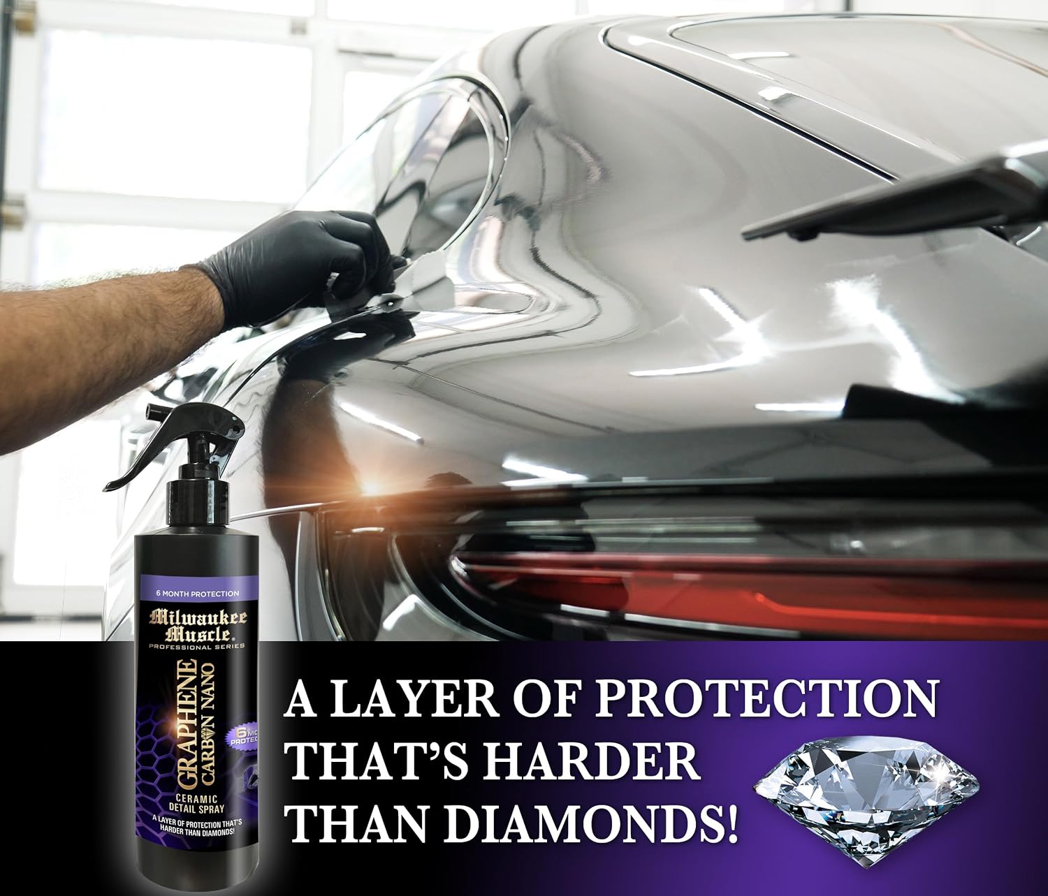 16oz Graphene Ceramic Coating Detail Spray Wax - The Best Protection Against Scratches, Swirls, Paint Chips, No Buff