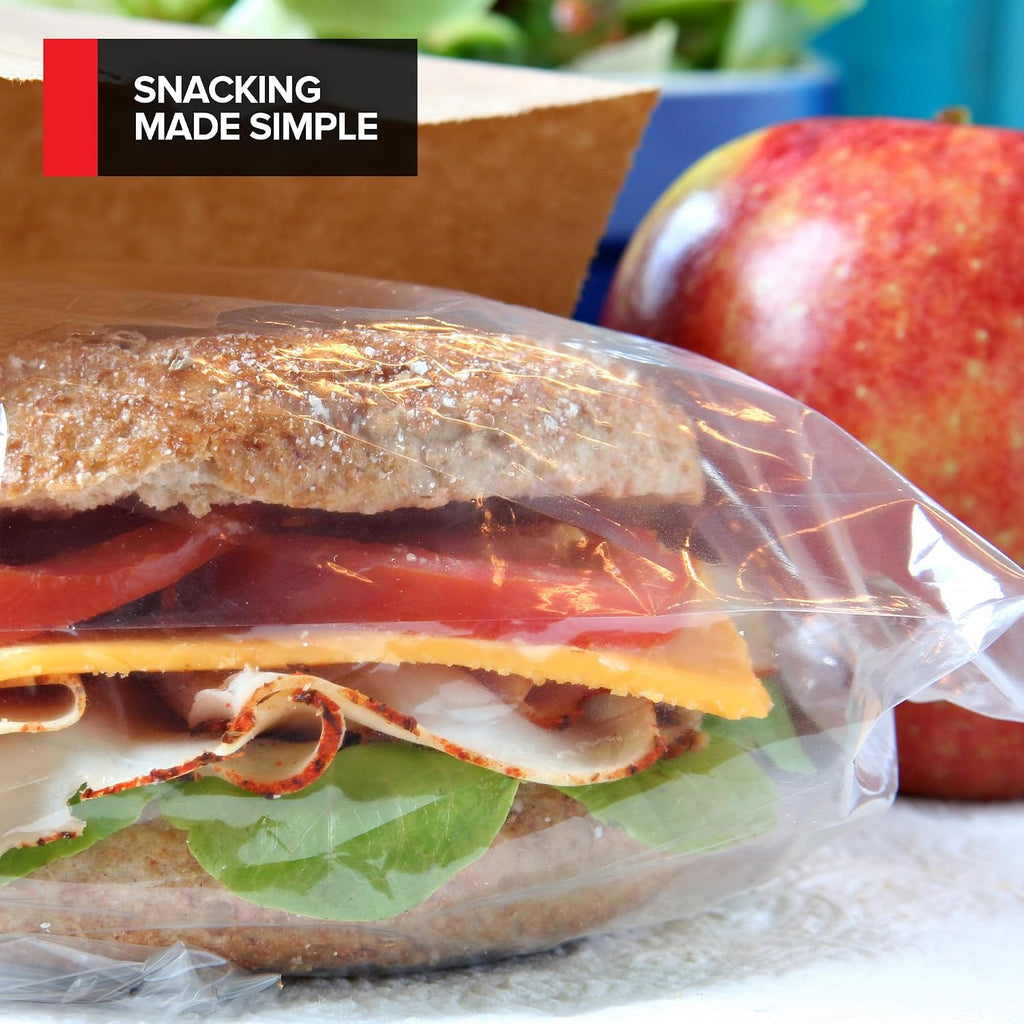 1000 Count Clear Fold Top Sandwich Bags, Bulk Disposable Plastic Bags with Fold Over Closure for Restaurants