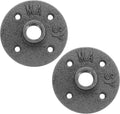 uxcell 2 Pack Industrial Pipe Floor Flange, Iron Pipe Fittings, 1/2 Inch Threaded Flange for DIY Project/Furniture/Shelving Decoration Black