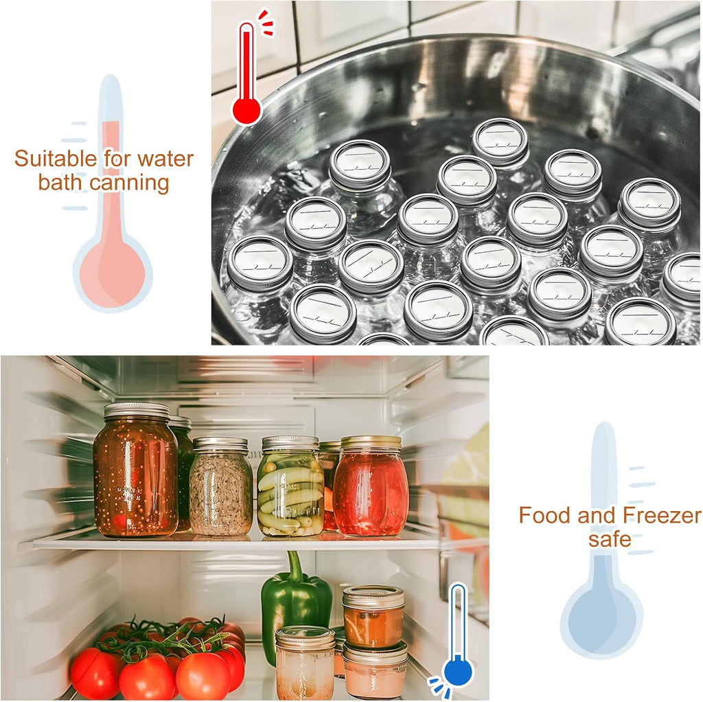 Canning Jar Lids With Rings For Mason Regular Mouth 24Pcs Regular Mouth Kerr Ball Jars Lids With Rings Good Sealing