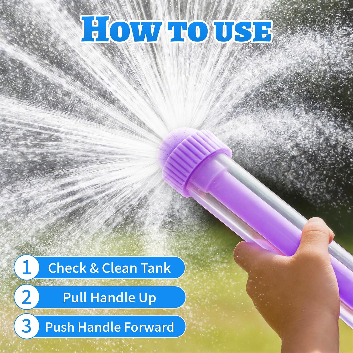 Firework Spray Water Blaster, 4 Pack Pull Out Squirt Gun Water Soaker Toys, Watergun Bulk for Pool Party Summer