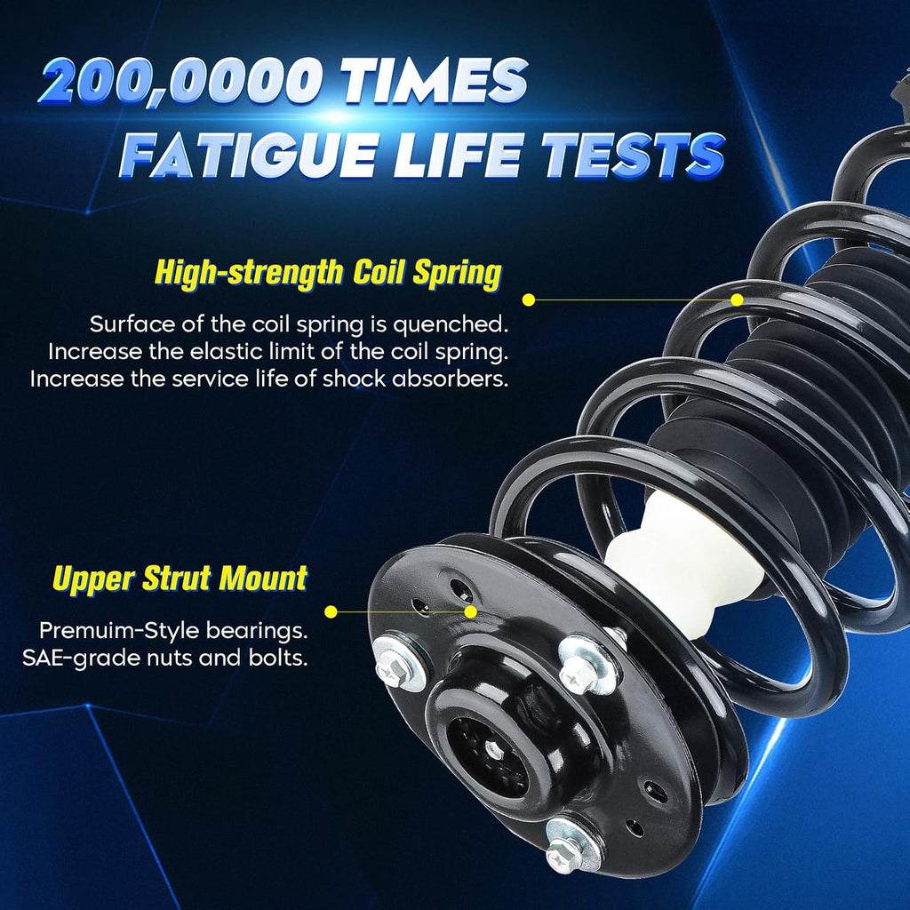 Front & Rear Strut Shock Assembly w/Coil Spring for Equinox 07-17, Chevy Captiva Sport 12-13, GMC Terrain 10-17, Pontiac Torrent/Suzuki XL-7 07-09, 172526 911258, Left & Right, 4PCS